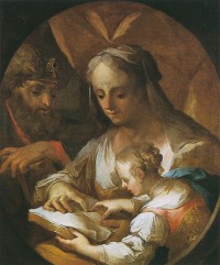 Szent Anna olvasni tanítja Máriát