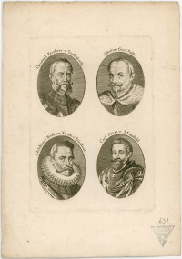 4 portré; Christoph Fryherr v.Teuffenbach, gr.Pálffy Miklós, Melchior v.Redern, Carl Fürst v.Mansfeld